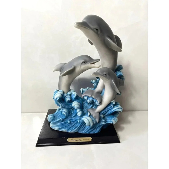 Leonardo Collection Dolphin Statue Living Room Decorative Sculpture - Picture 1 of 9